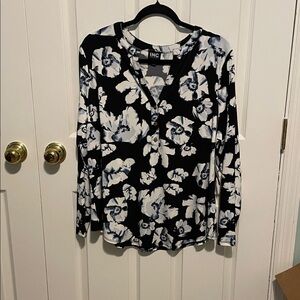 INC International Concepts Monochrome Floral Blouse